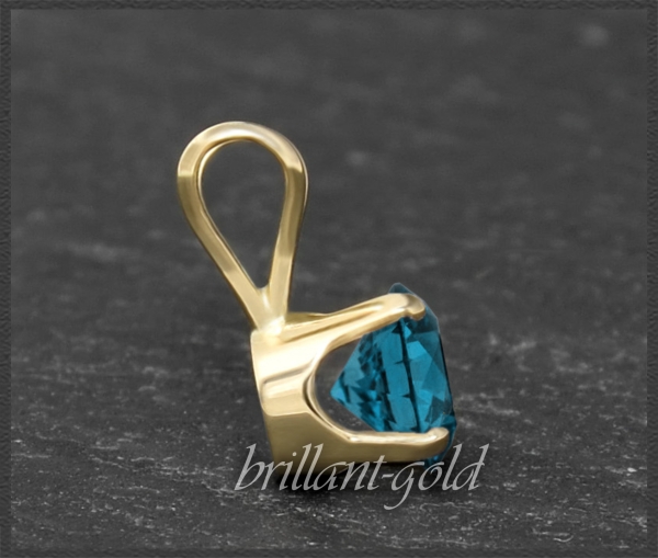 Anhänger 585 Gold london-blue Topas 4,5,6,7mm